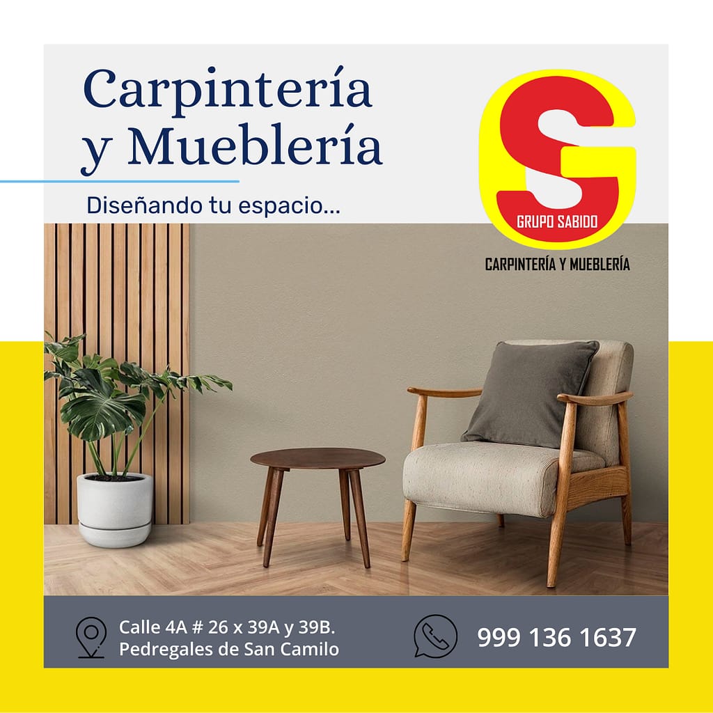 Flyer de Grupo Sabido Capintería y Mueblería